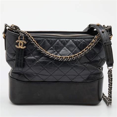 chanel gabrielle hobo medium black